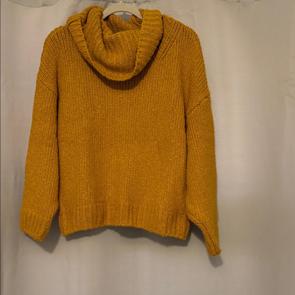 Anthropologie Mustard Cowl Neck Sweater